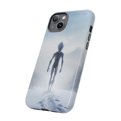 Introducing the "Frosty Extraterrestrial" Cell Phone Case – Embrace Alien Intrigue Amidst the Snowscape -Tough Cases