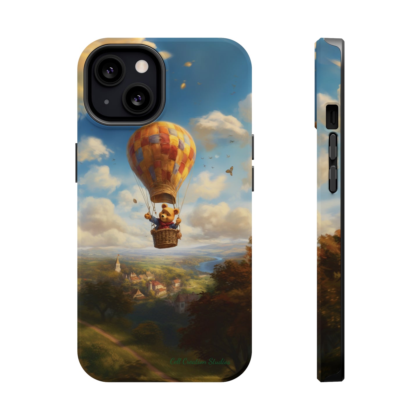 Introducing the "Winnie-The-Pooh's Balloon Adventure" Cell Phone Case – Soar to New Heights in Style -MagSafe Tough Cases