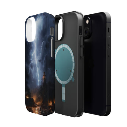 Introducing the "Electric Skies" Cell Phone Case – Unleash the Power of the Storm -MagSafe Tough Cases