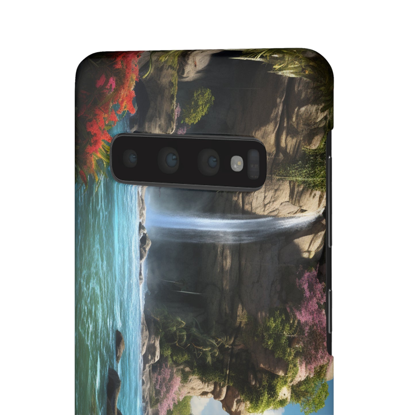 Introducing the "Nature's Cascade" Cell Phone Case – Capture Majestic Beauty with Rock Cliffs and Waterfall! -Snap Cases