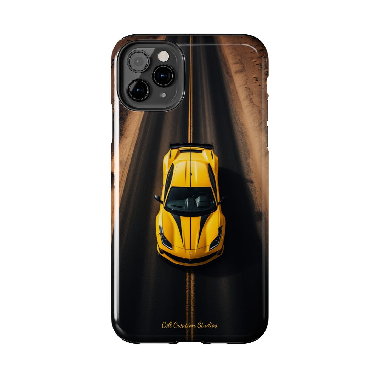 Introducing the "Desert Speedster" Cell Phone Case – Feel the Thrill of a Ferrari Racing through the Desert! -Tough Phone Cases