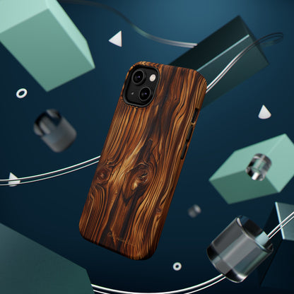 "Wood Grain Elegance" -MagSafe Tough iPhone Cases