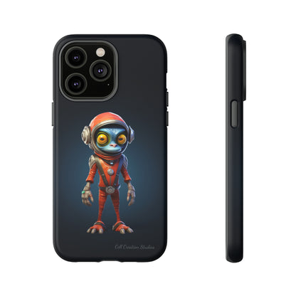 The "AstroGuard" Animated Blue Alien Astronaut Phone Case -Tough Cases