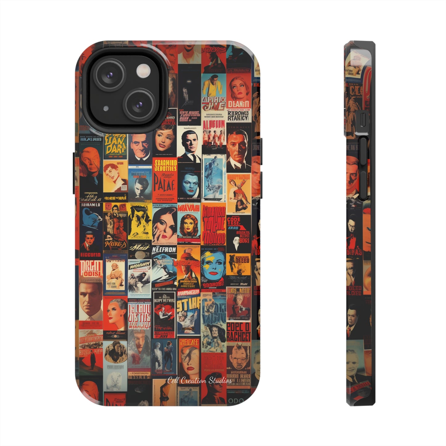 Introducing the "Vintage Movie Poster Collage" Cell Phone Case – Timeless Hollywood Charm -Tough Phone Cases