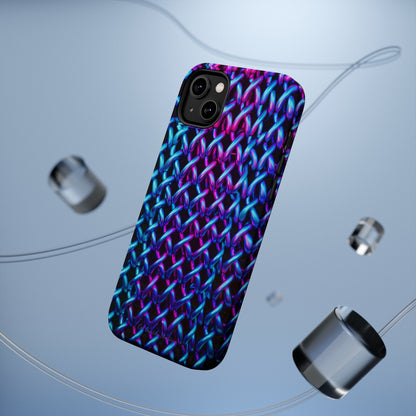 Introducing the "Neon Chainlink Glow" Cell Phone Case – Illuminate Your Style with Vibrant Chain Pattern Design -MagSafe Tough Cases