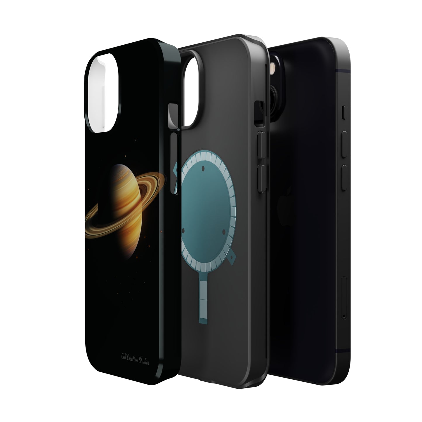 Introducing the "Saturn's Elegance" Cell Phone Case – A Cosmic Masterpiece -MagSafe Tough Cases