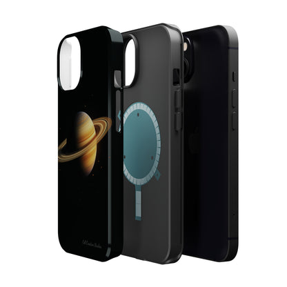 Introducing the "Saturn's Elegance" Cell Phone Case – A Cosmic Masterpiece -MagSafe Tough Cases
