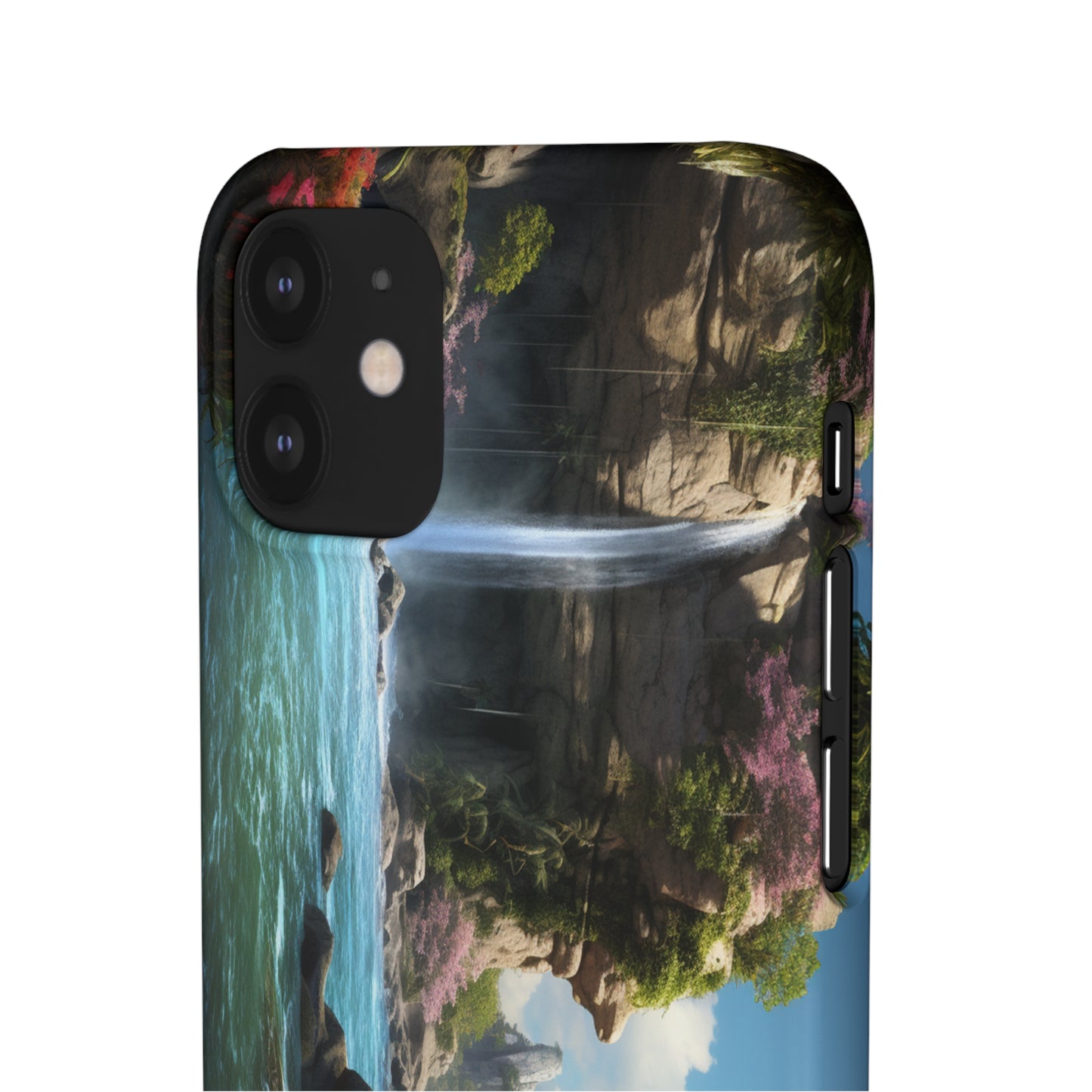 Introducing the "Nature's Cascade" Cell Phone Case – Capture Majestic Beauty with Rock Cliffs and Waterfall! -Snap Cases