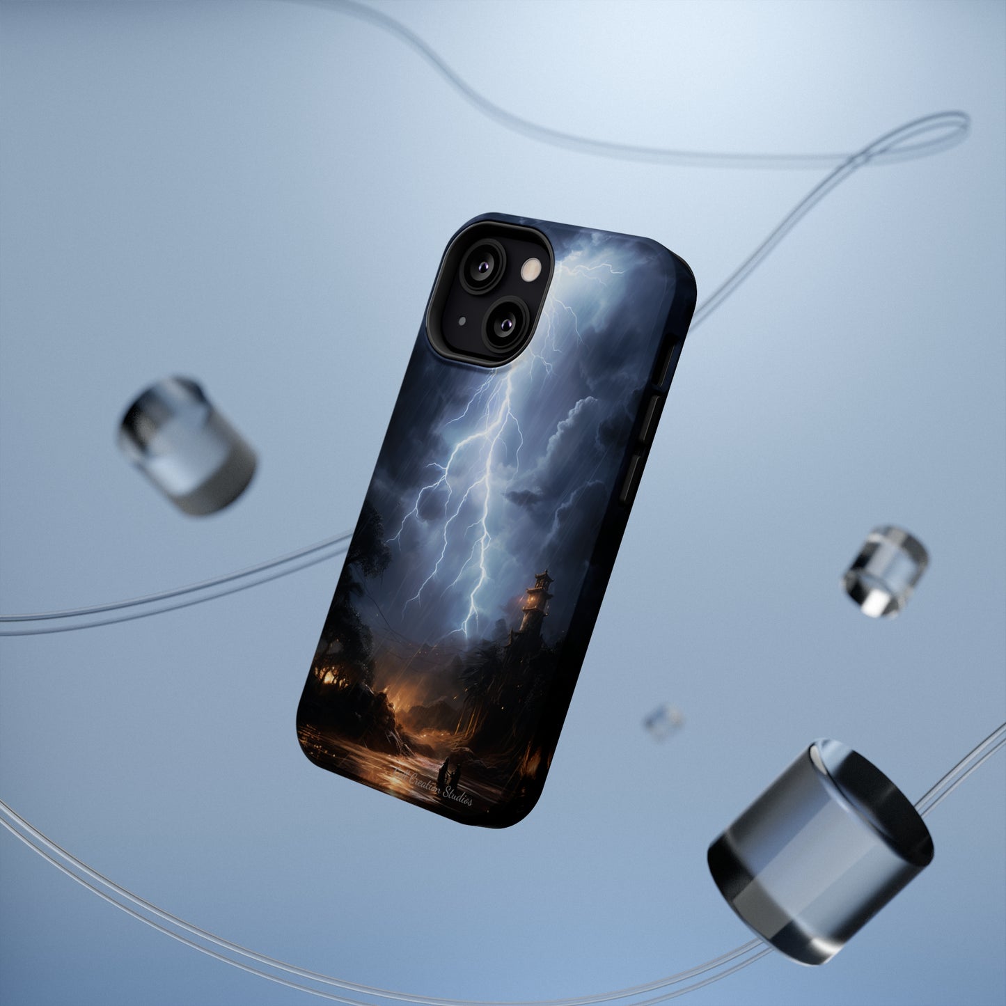 Introducing the "Electric Skies" Cell Phone Case – Unleash the Power of the Storm -MagSafe Tough Cases