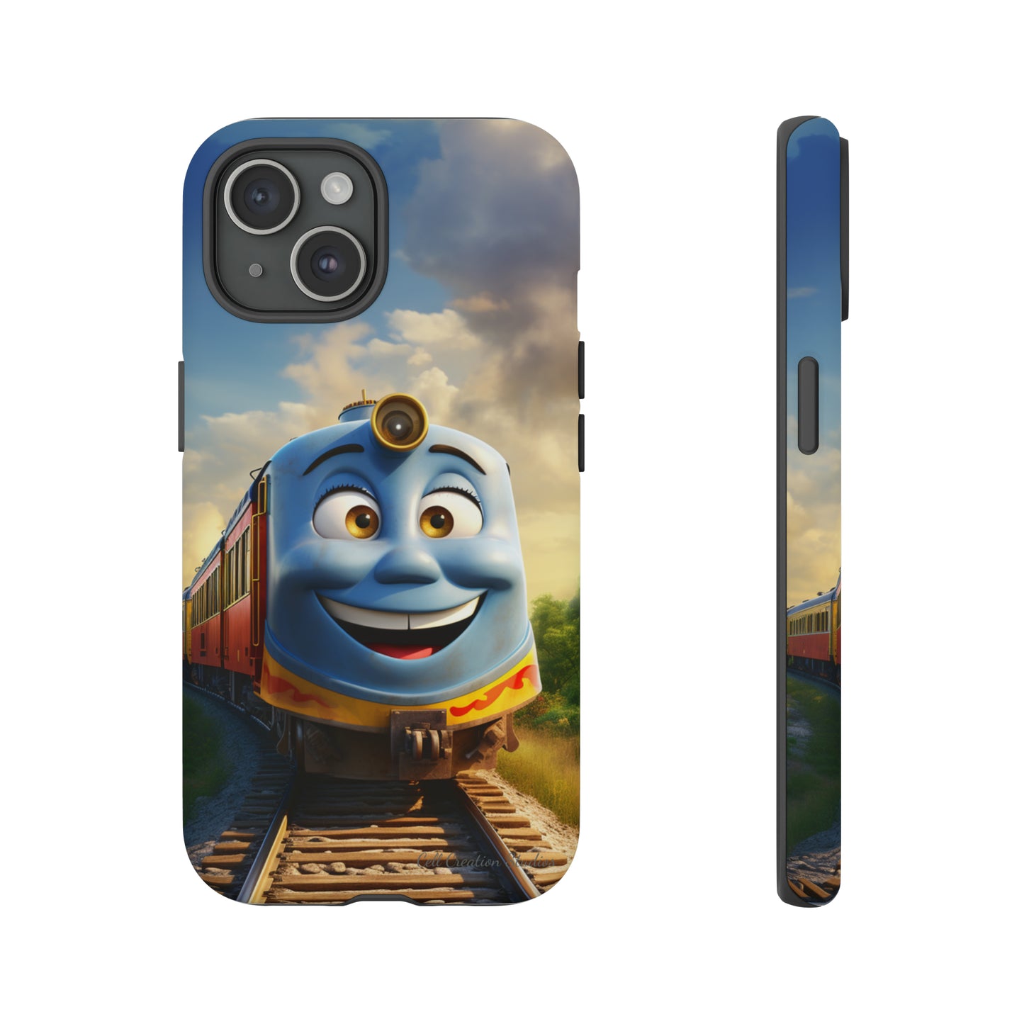 The "Smiling Blue Train" Phone Case -Tough Cases