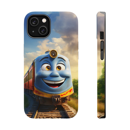 The "Smiling Blue Train" Phone Case -MagSafe Tough Cases