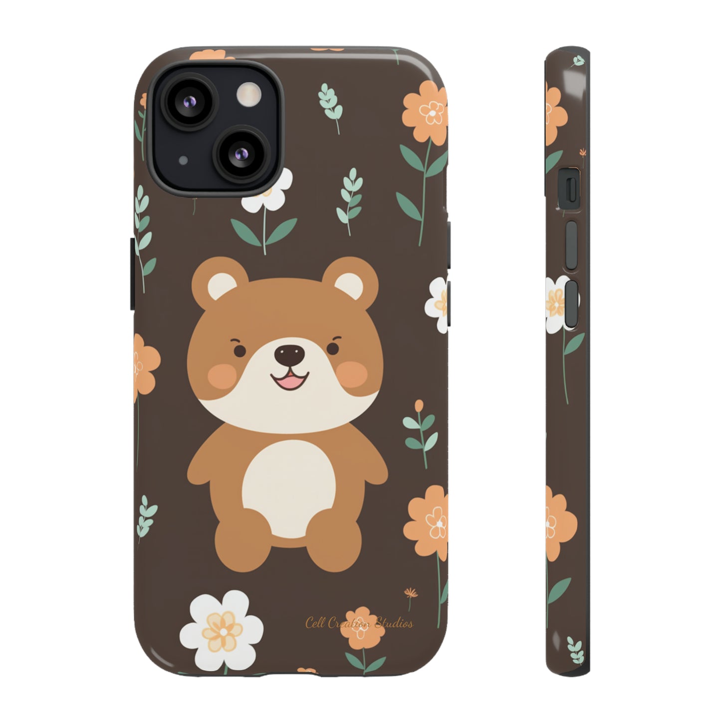 "Floral Bear Elegance" -Tough Phone Cases