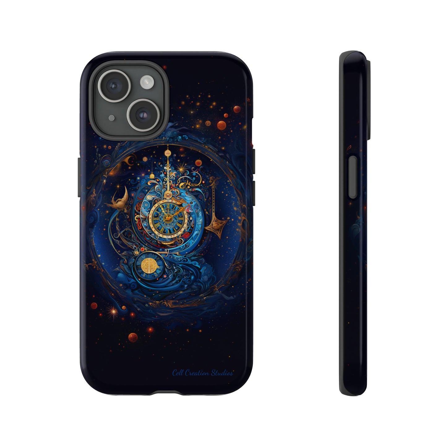 "Cosmic Clock Elegance" -Tough iPhone Cases