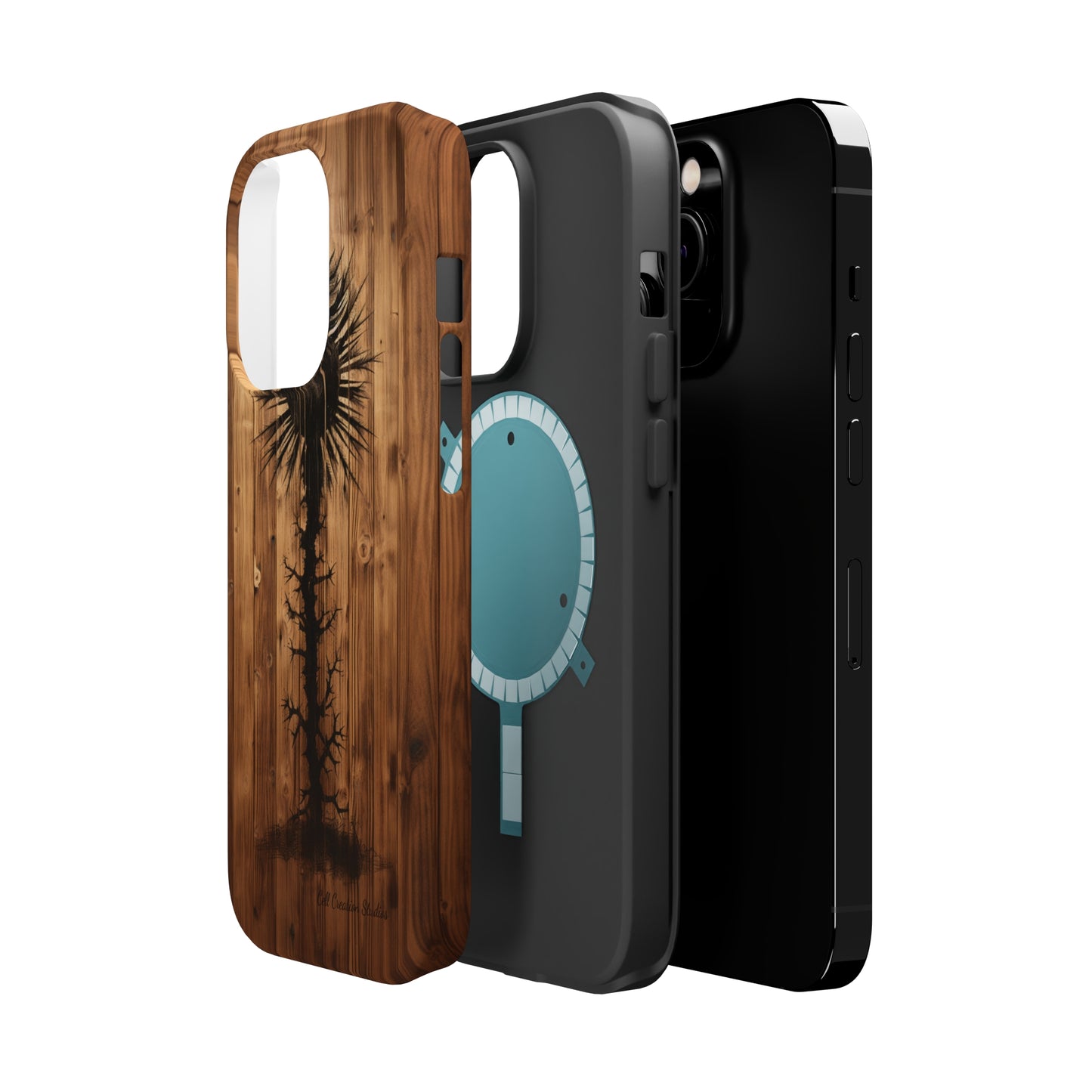 "Desert Plant on Wood Themed Phone Case: Embrace Nature's Beauty" -MagSafe Tough Cases