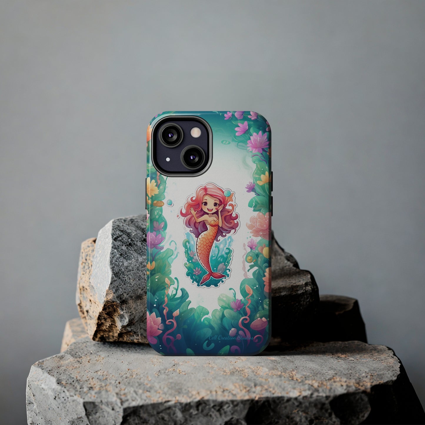 "Pink Seaflower Mermaid" -Tough iPhone Cases