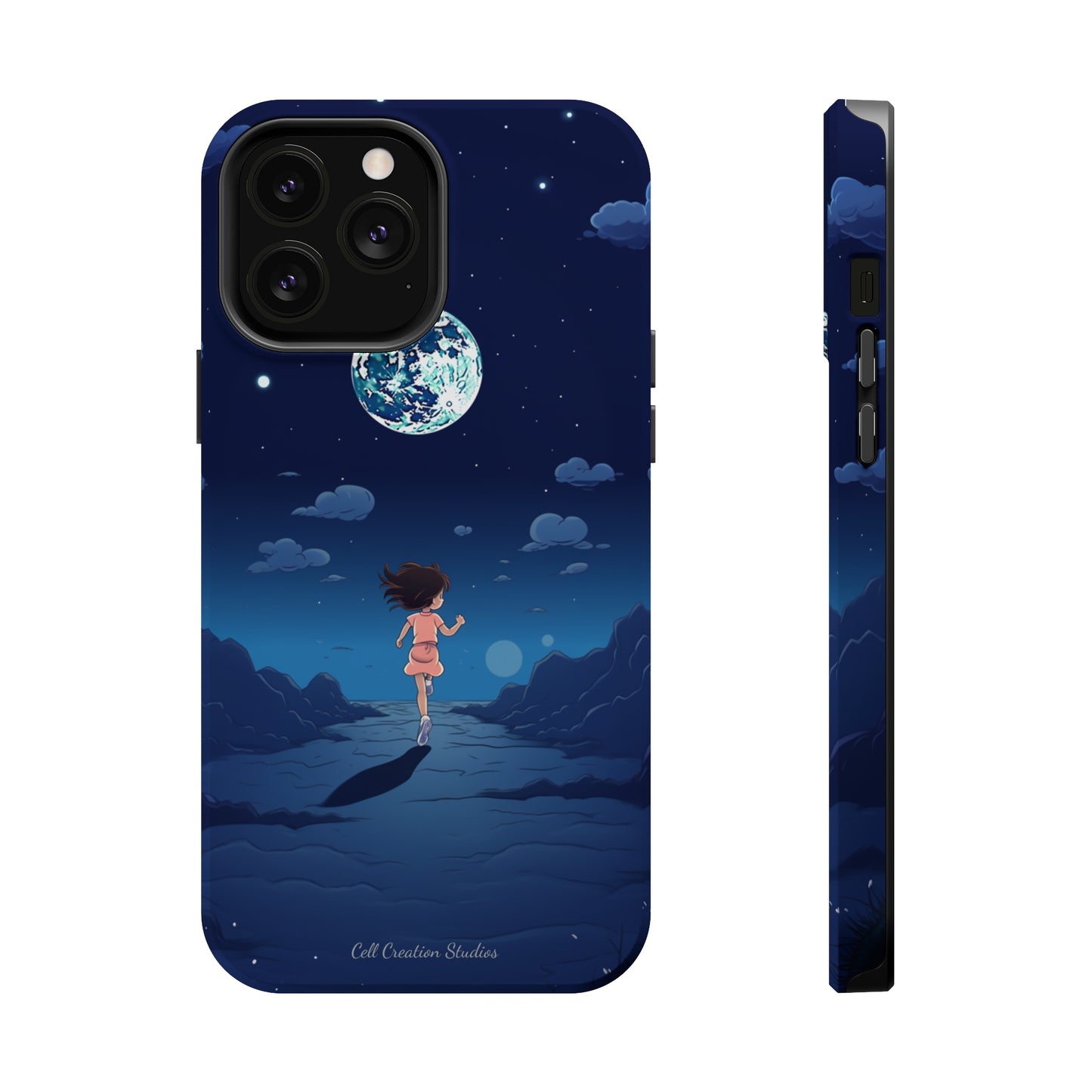 Introducing the "Moonlit Runner" Cell Phone Case – Embrace Adventure with a Captivating Lunar Design -MagSafe Tough Cases