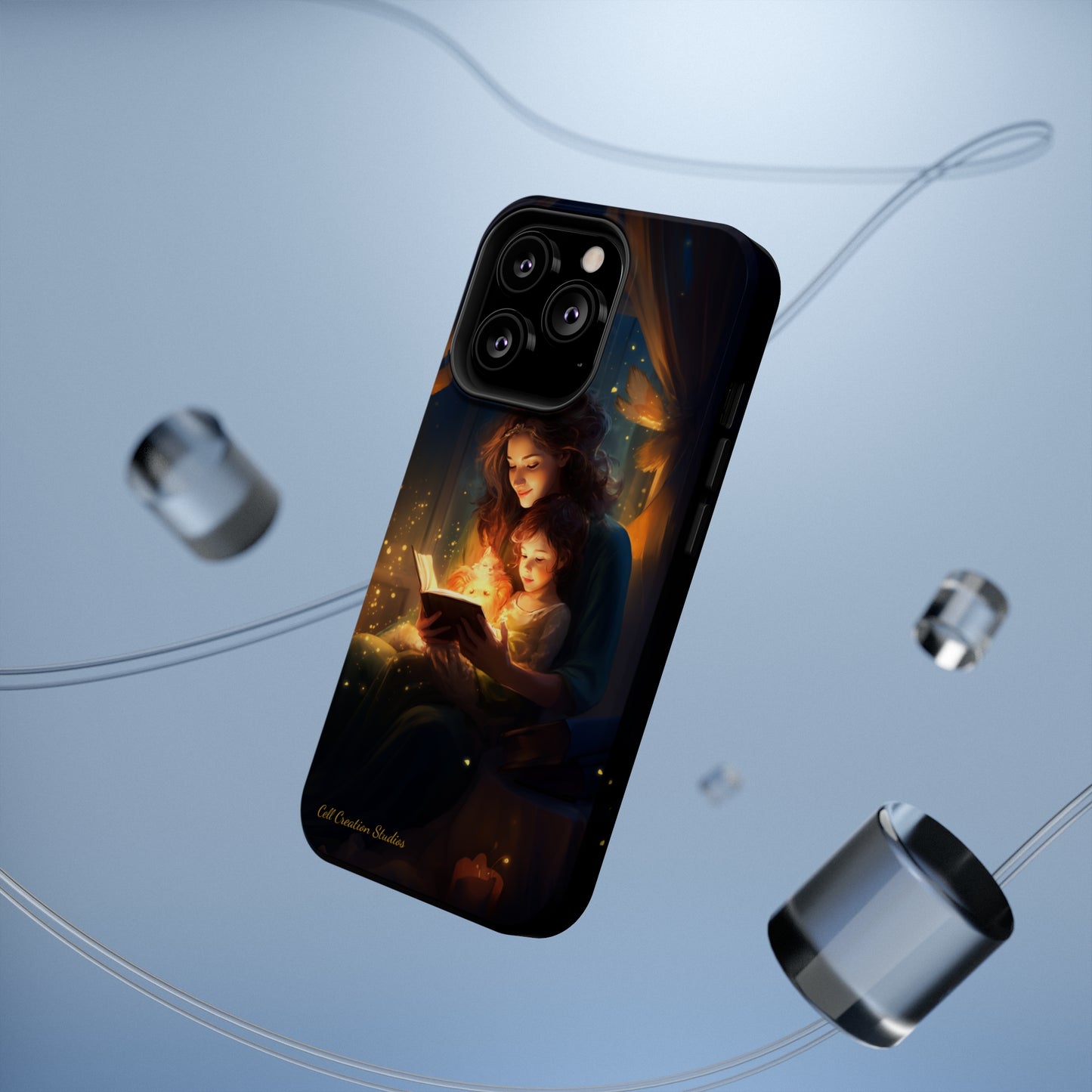 Introducing the "Bedtime Story Bliss" Cell Phone Case – Cherish Heartwarming Moments with Every Glance -MagSafe Tough Cases