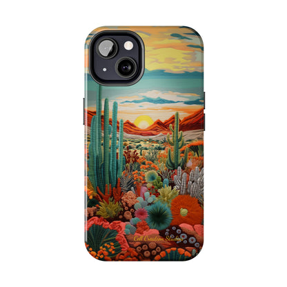 "Desert Bloom Embroidery" -Tough iPhone Cases