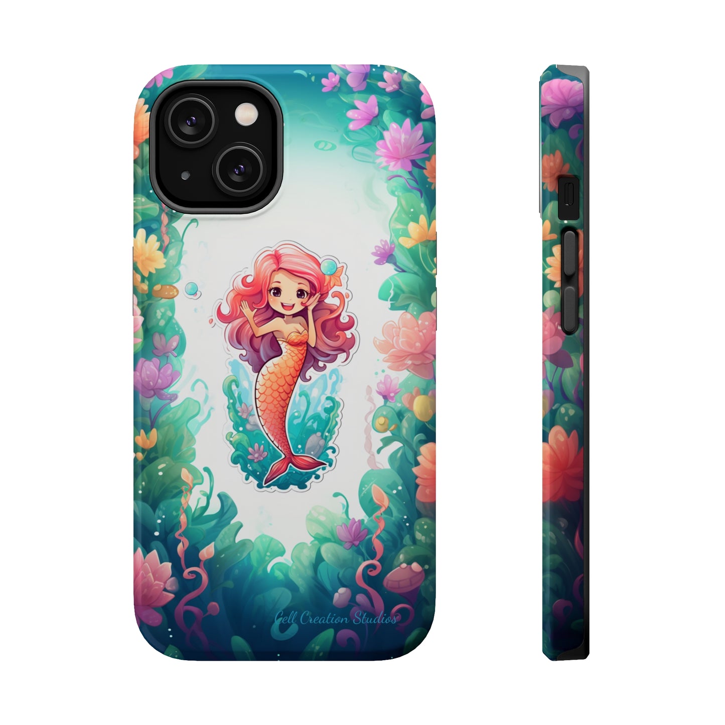 "Pink Seaflower Mermaid" -MagSafe Tough iPhone Cases