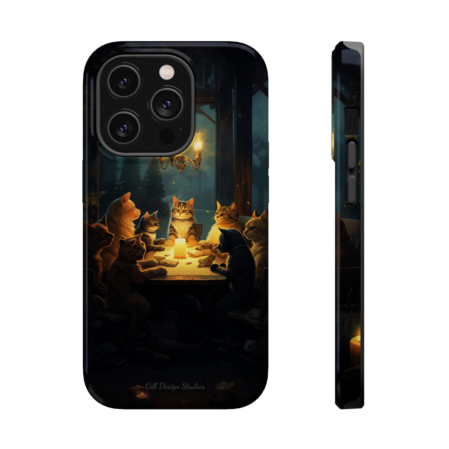 Introducing the "Paws & Whiskers Soirée" Cell Phone Case – A Feast of Friendship Under the Stars! -MagSafe Tough Cases