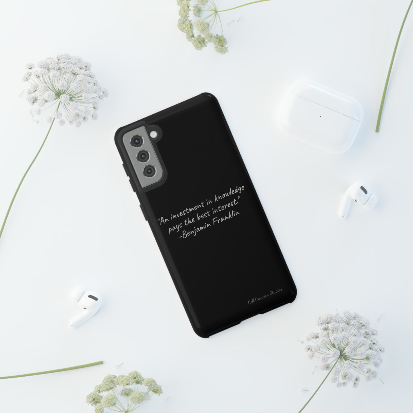 The "Knowledge is Investment" Benjamin Franklin Quote Phone Case -Tough Cases