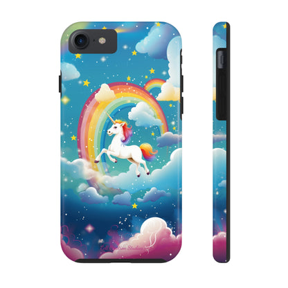 Introducing the "Rainbow Soar" Cell Phone Case – Embark on a Whimsical Journey with a Flying Unicorn -Tough Phone Cases