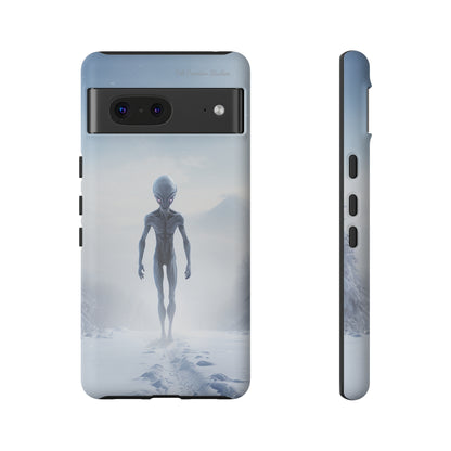 Introducing the "Frosty Extraterrestrial" Cell Phone Case – Embrace Alien Intrigue Amidst the Snowscape -Tough Cases