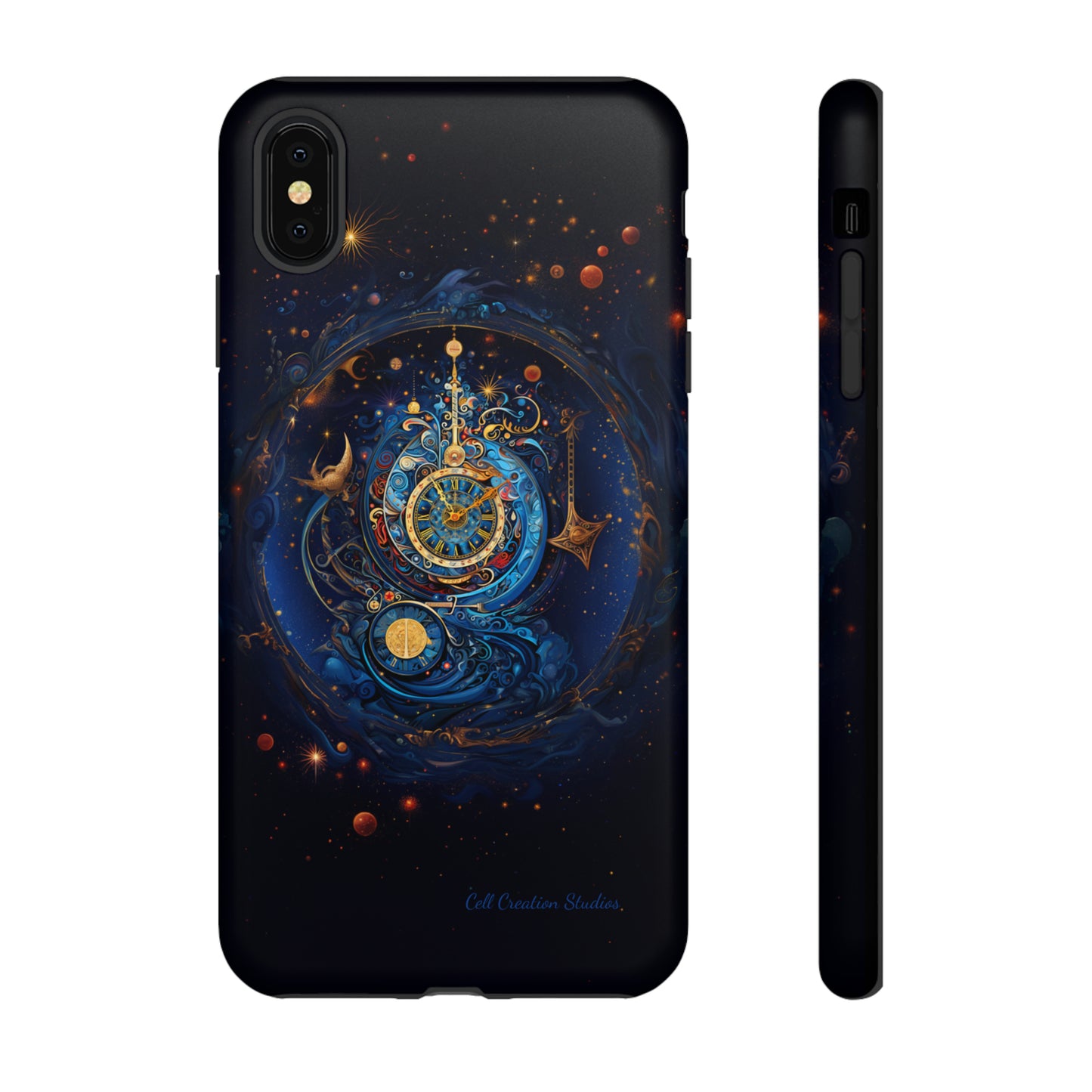 "Cosmic Clock Elegance" -Tough iPhone Cases