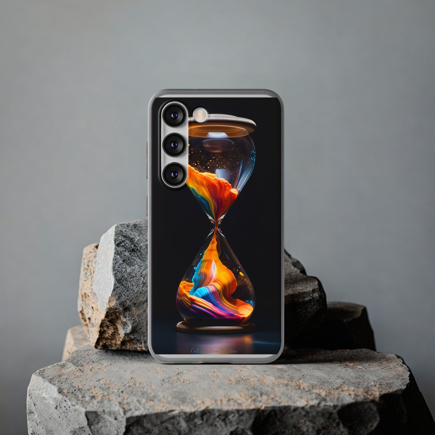 Introducing the "Vibrant Sands of Time" Cell Phone Case – Embrace the Beauty of Colorful Hourglass Design -Flexi Cases