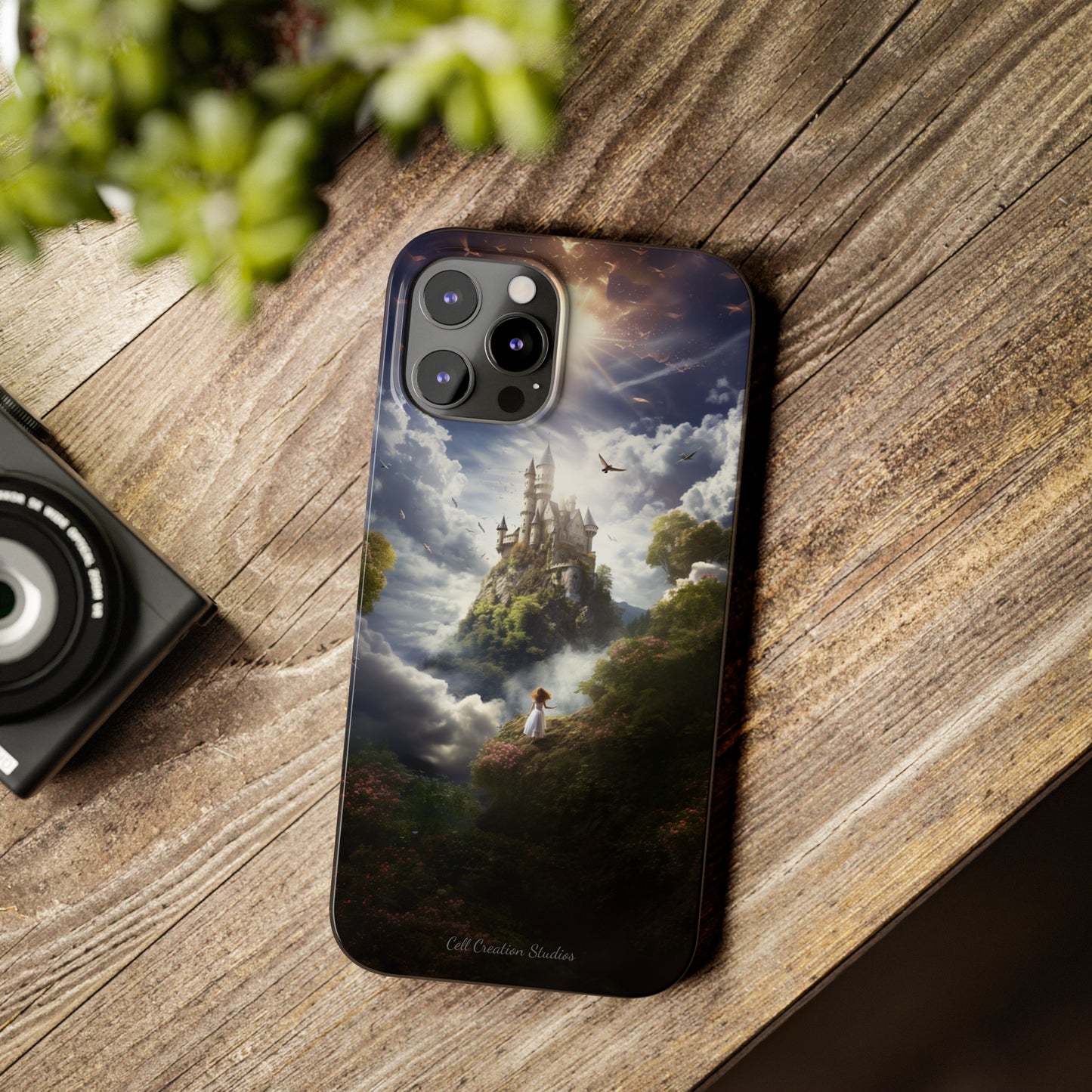 Introducing the "Enchanted Discovery" Cell Phone Case – Embark on a Journey of Magic with a Girl and a Magical Castle! -Slim Phone Cases