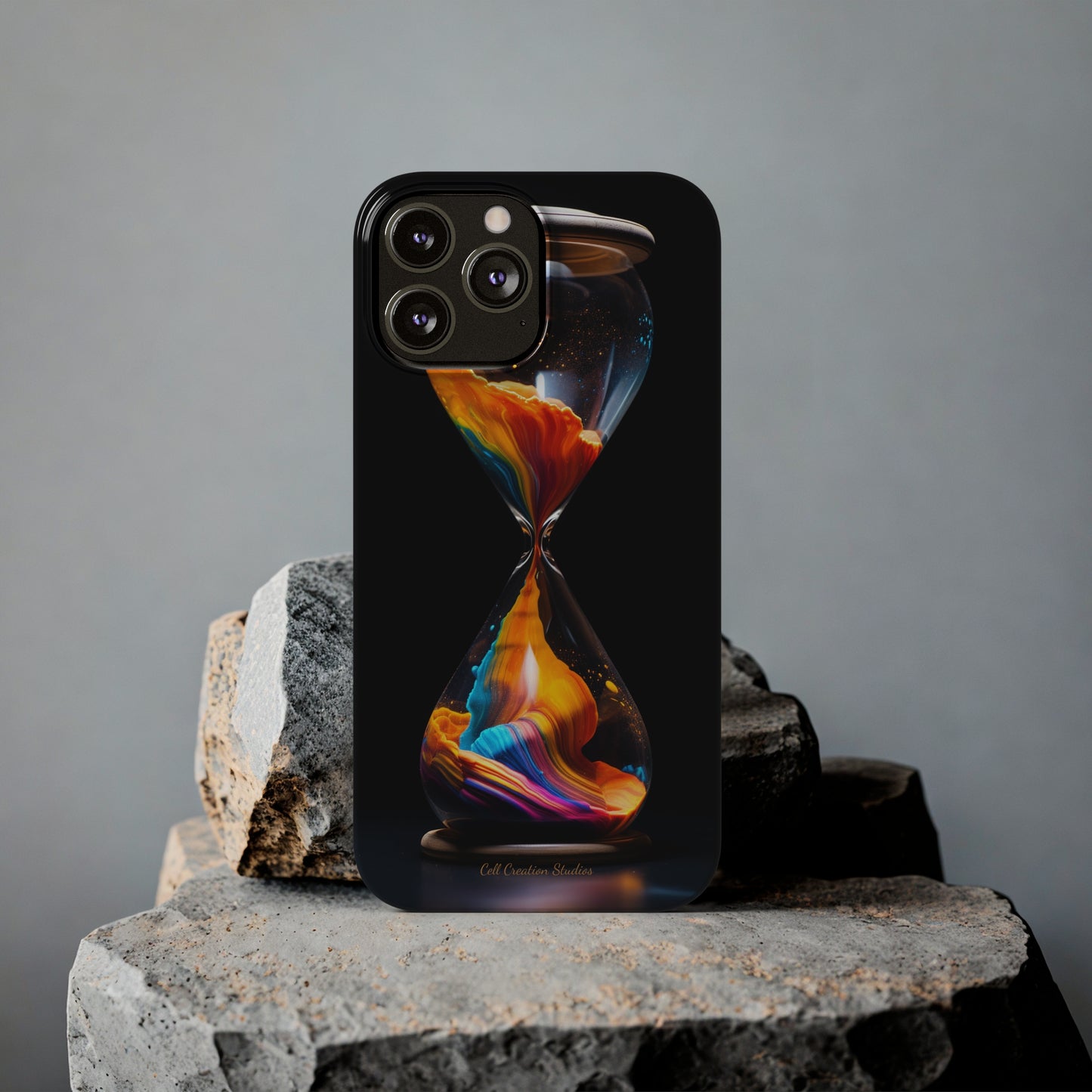 Introducing the "Vibrant Sands of Time" Cell Phone Case – Embrace the Beauty of Colorful Hourglass Design -Tough Cases