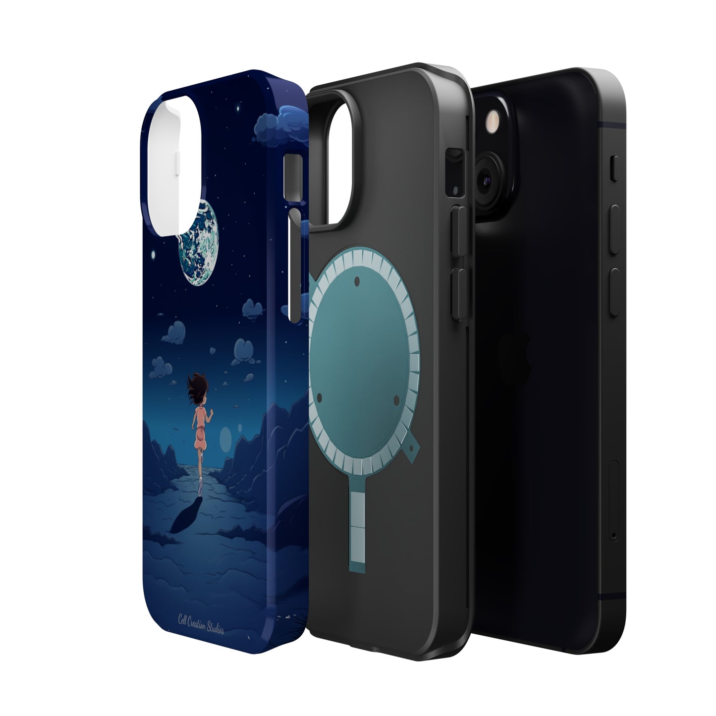 Introducing the "Moonlit Runner" Cell Phone Case – Embrace Adventure with a Captivating Lunar Design -MagSafe Tough Cases