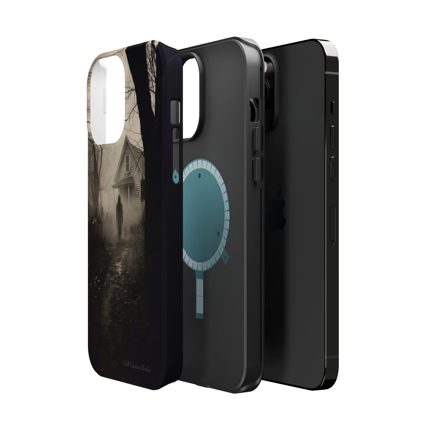 Introducing the "Ethereal Encounter" Cell Phone Case – Unveil the Mystery of the Ghostly Presence -MagSafe Tough Cases