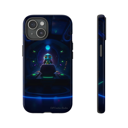 The "Galactic Buddy" Blue Alien Spaceship Phone Case -Tough Cases