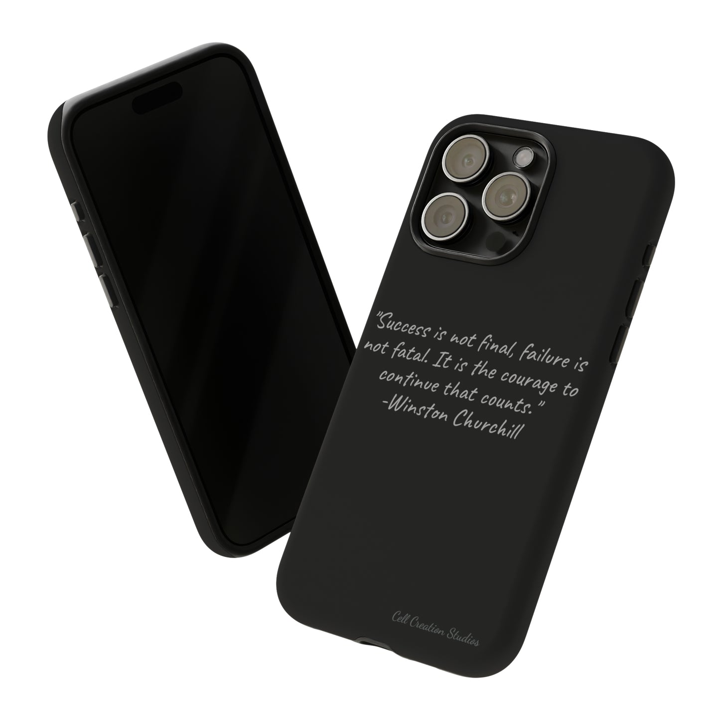 "Continual Courage" Winston Churchill Quote Phone Case -Tough Cases