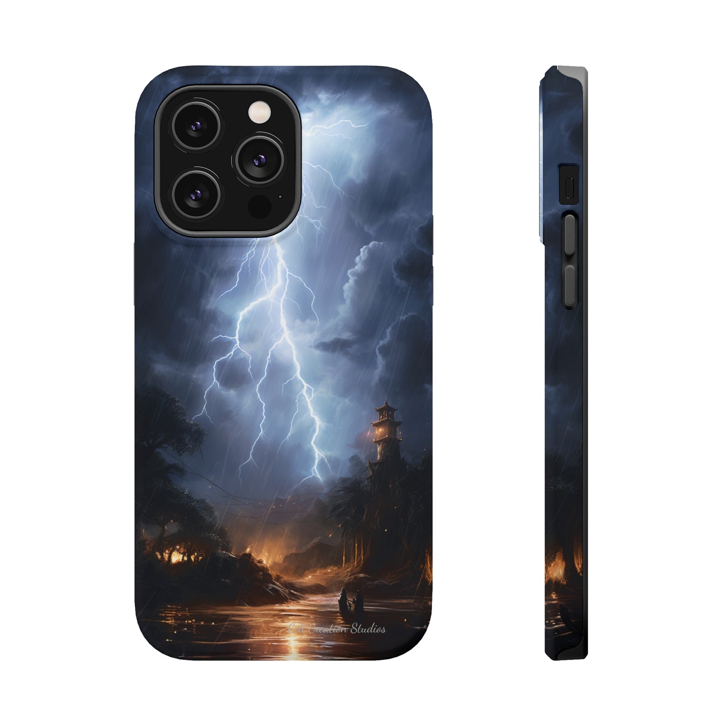 Introducing the "Electric Skies" Cell Phone Case – Unleash the Power of the Storm -MagSafe Tough Cases