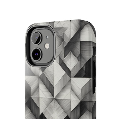 The "Black and White Geometric Pattern" Cell Phone Case- Elevate Your Phone's Style-Tough Phone Cases