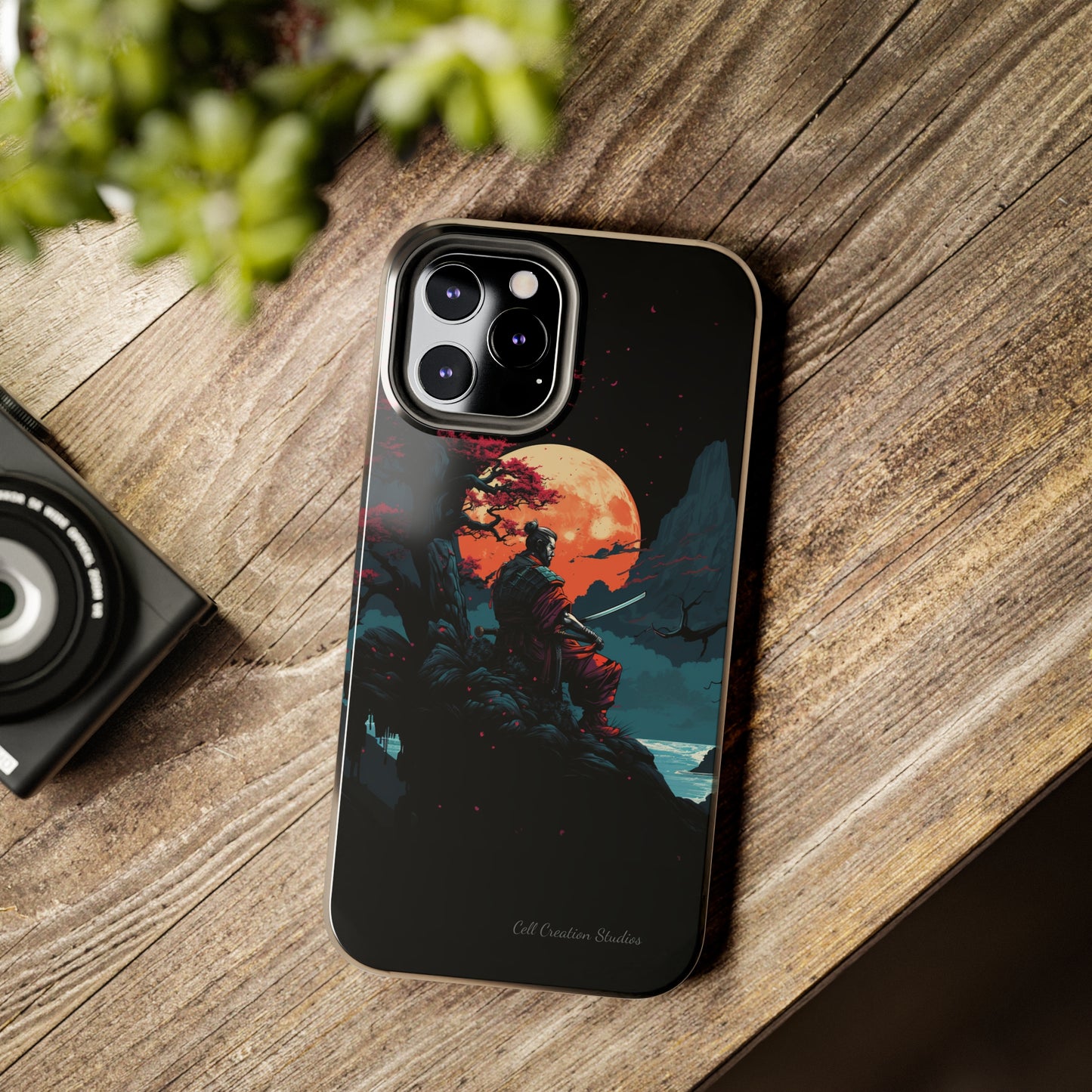 Introducing the "Moonlit Samurai Serenity" Cell Phone Case – Embrace Elegance and Strength -Tough Phone Cases