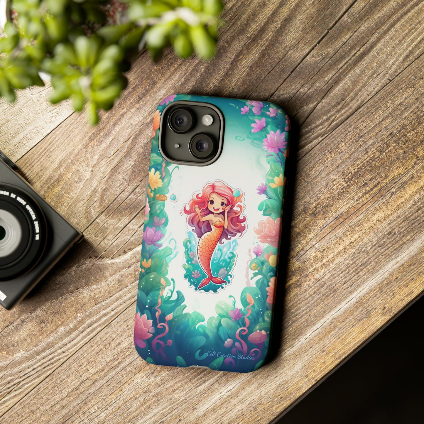 "Pink Seaflower Mermaid" -Tough iPhone Cases