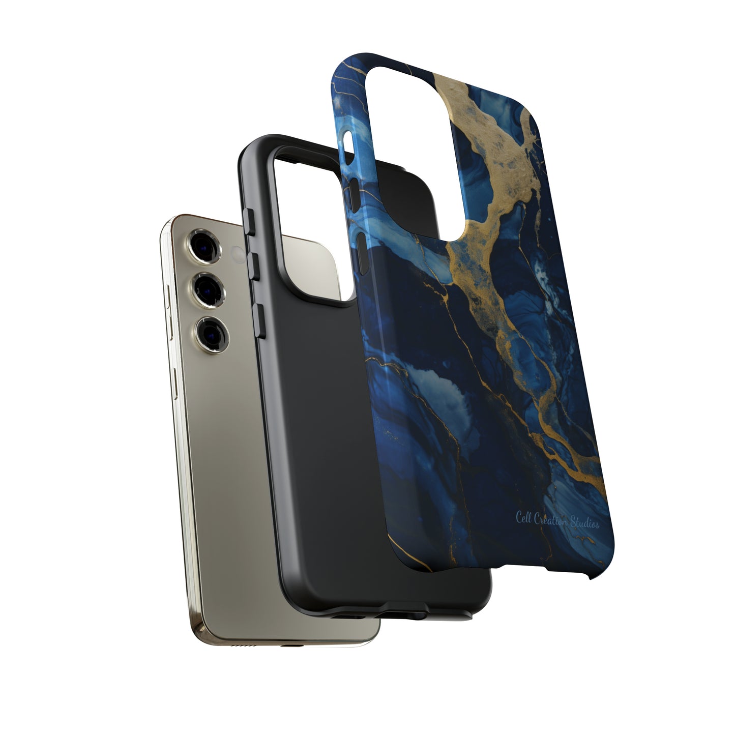 "Azure Elegance Marble" -Tough Samsung Cases