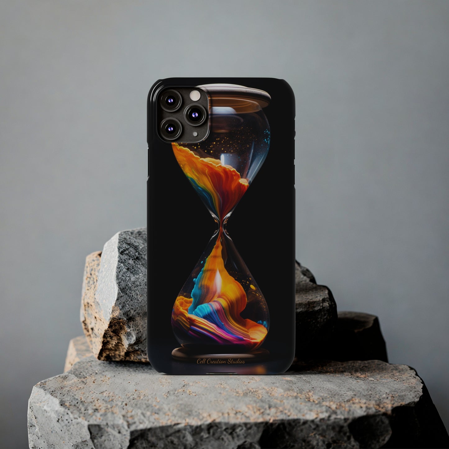 Introducing the "Vibrant Sands of Time" Cell Phone Case – Embrace the Beauty of Colorful Hourglass Design -Tough Cases