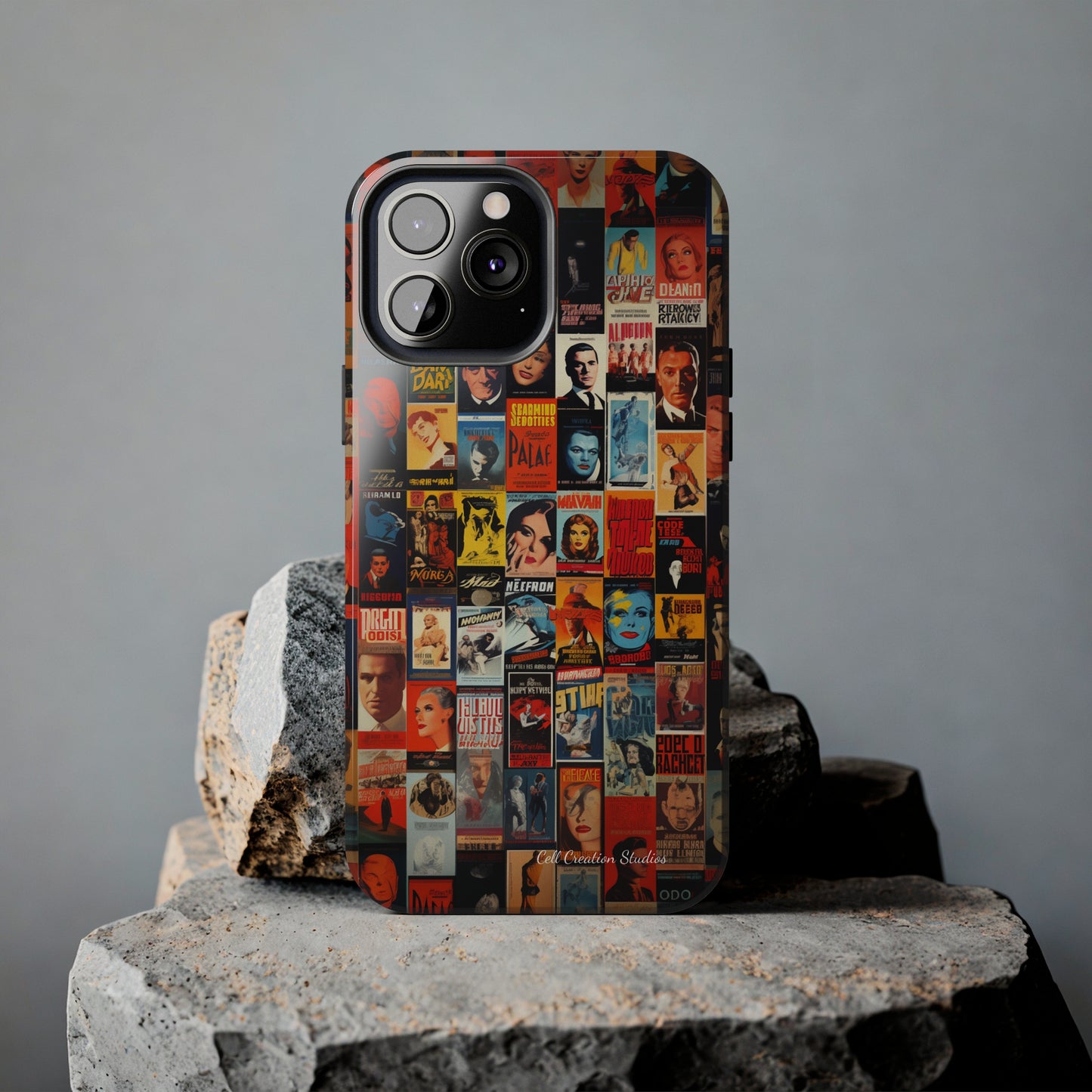 Introducing the "Vintage Movie Poster Collage" Cell Phone Case – Timeless Hollywood Charm -Tough Phone Cases