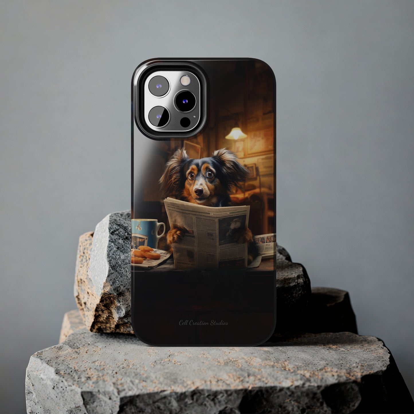 Introducing the "Pup's Perusal" Cell Phone Case – Unleash Heartwarming Humor -Tough Phone Cases