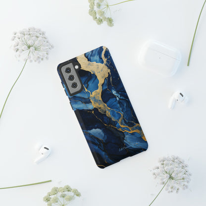 "Azure Elegance Marble" -Tough Samsung Cases