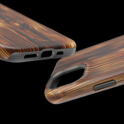 "Wood Grain Elegance" -MagSafe Tough iPhone Cases