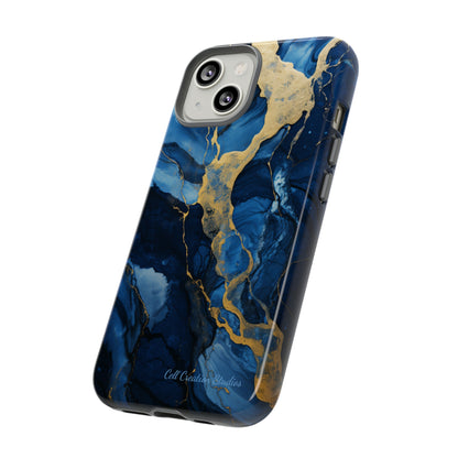 "Azure Elegance Marble" -Tough iPhone Cases