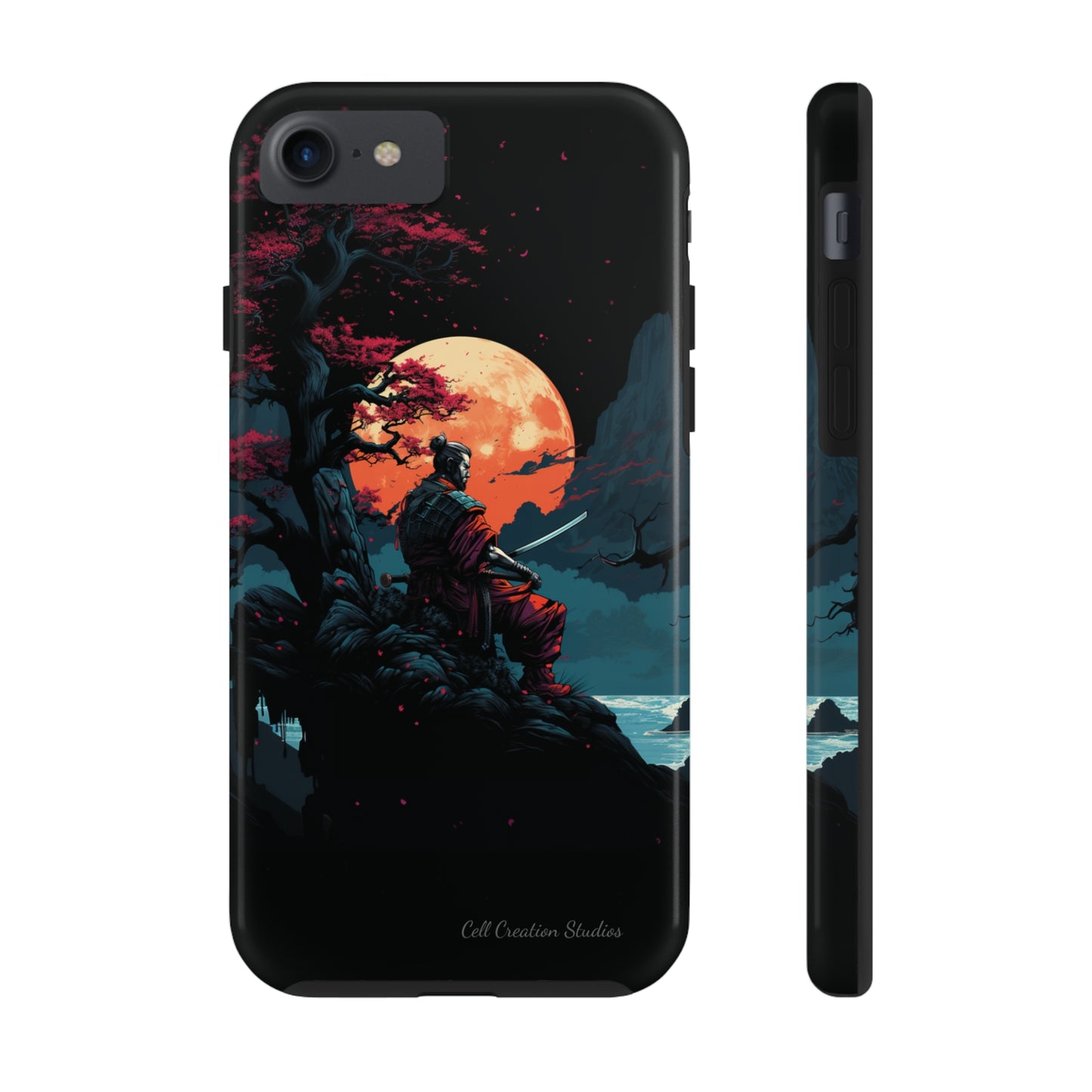 Introducing the "Moonlit Samurai Serenity" Cell Phone Case – Embrace Elegance and Strength -Tough Phone Cases