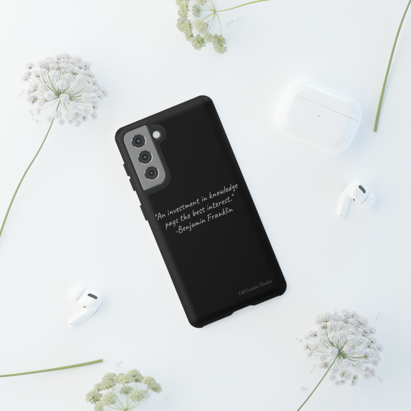 The "Knowledge is Investment" Benjamin Franklin Quote Phone Case -Tough Cases