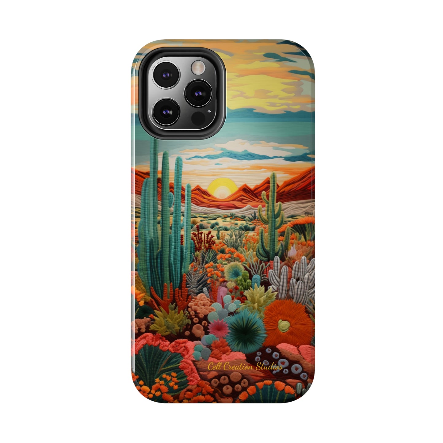 "Desert Bloom Embroidery" -Tough iPhone Cases