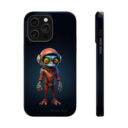 The "AstroGuard" Animated Blue Alien Astronaut Phone Case -MagSafe Tough Cases